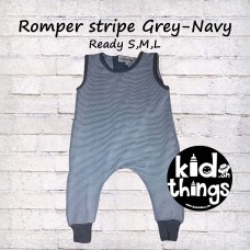 Romper Stripe Grey Navy